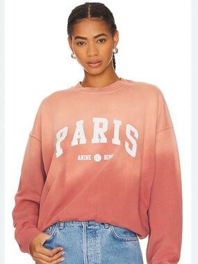 Anine Bing Sweatshirt Jaci University Paris Tie and Dye Terracota sweater